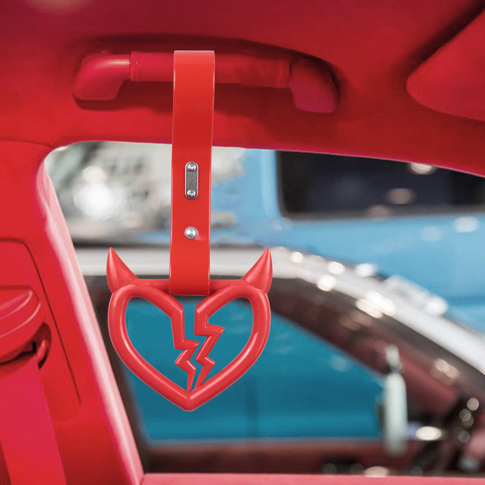 Devil Demon Broken Heart Red JDM TSURIKAWA Ring Subway Train Bus Handle  Strap Charm Drift 