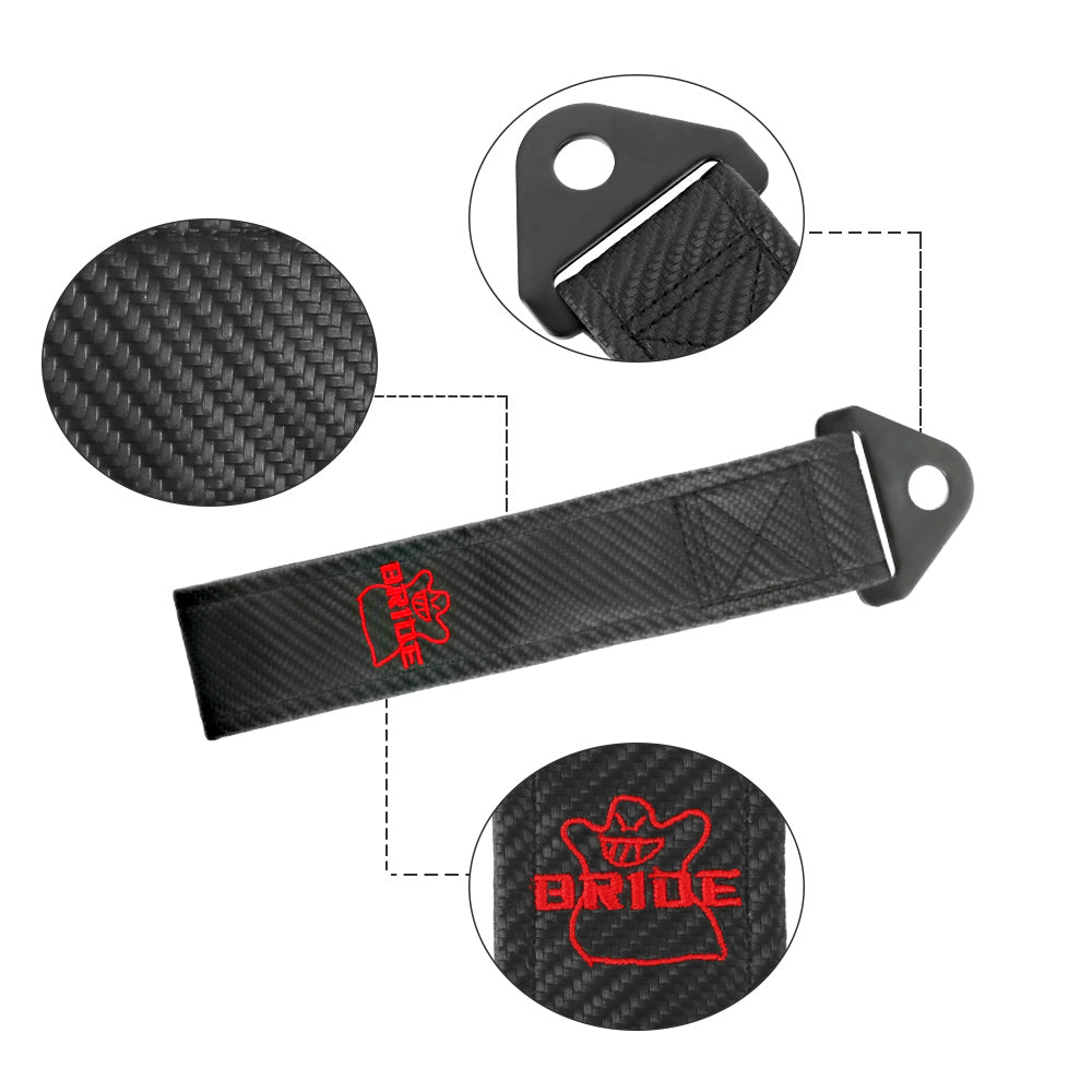 Brand New Bride Carbon Fiber High Strength Tow Towing Strap Hook For Front  / REAR BUMPER JDM
