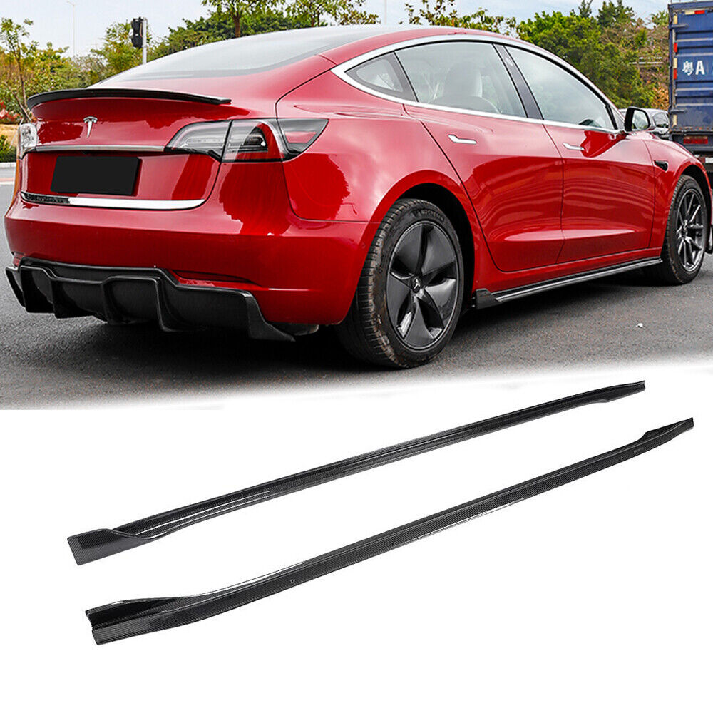 Brand New Tesla Model 3 2017-2023 Real Carbon Fiber Side Skirts