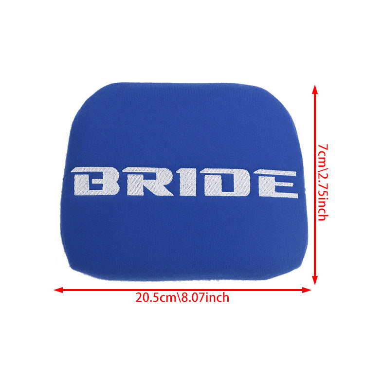 BRAND NEW 1PCS JDM BRIDE Racing Blue Tuning Pad For Head Rest Cushion Bucket Seat Racing