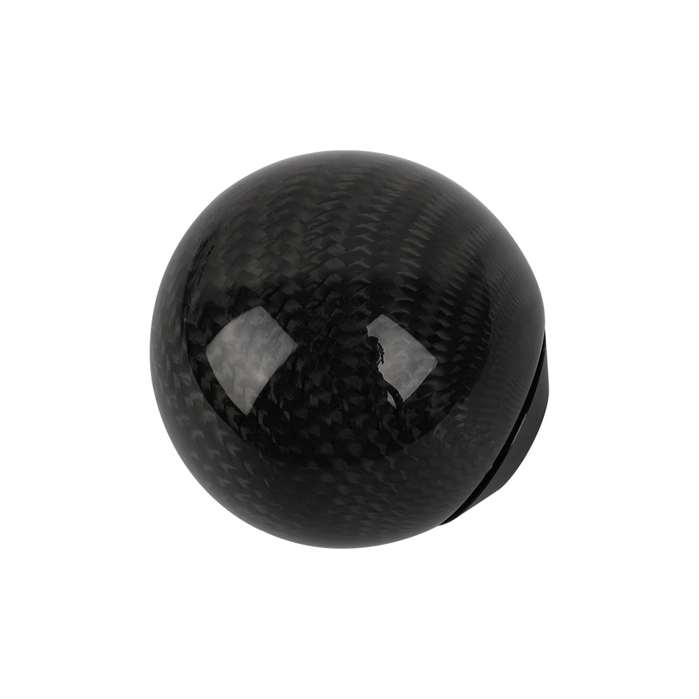 Brand New Universal Mugen Car Gear Shift Knob Round Ball Shape Black Real Carbon Fiber M8 M10 M12