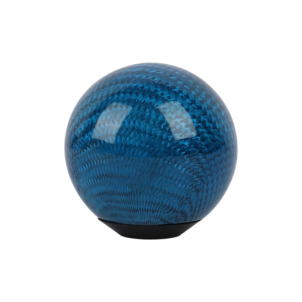 Brand New Universal Momo Car Gear Shift Knob Round Ball Shape Blue Real Carbon Fiber M8 M10 M12