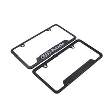 Load image into Gallery viewer, Brand New Universal 2PCS AUDI Metal Carbon Fiber Style License Plate Frame