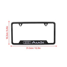 Load image into Gallery viewer, Brand New Universal 2PCS AUDI Metal Carbon Fiber Style License Plate Frame