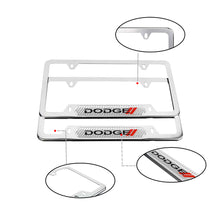 Load image into Gallery viewer, Brand New Universal 2PCS Dodge Chrome Metal License Plate Frame