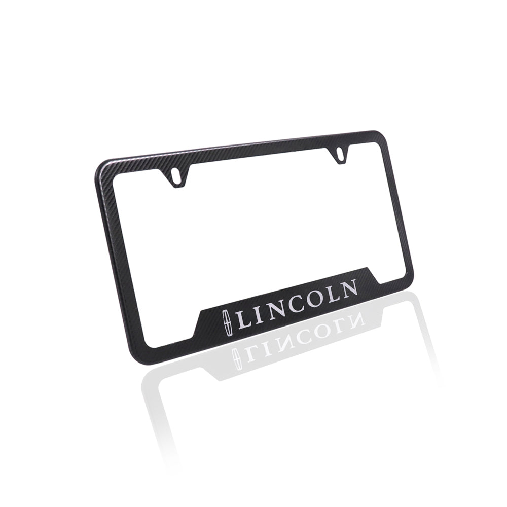 Brand New Universal 2PCS LINCOLN Metal Carbon Fiber Style License Plate Frame