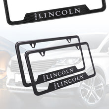 Load image into Gallery viewer, Brand New Universal 2PCS LINCOLN Metal Carbon Fiber Style License Plate Frame