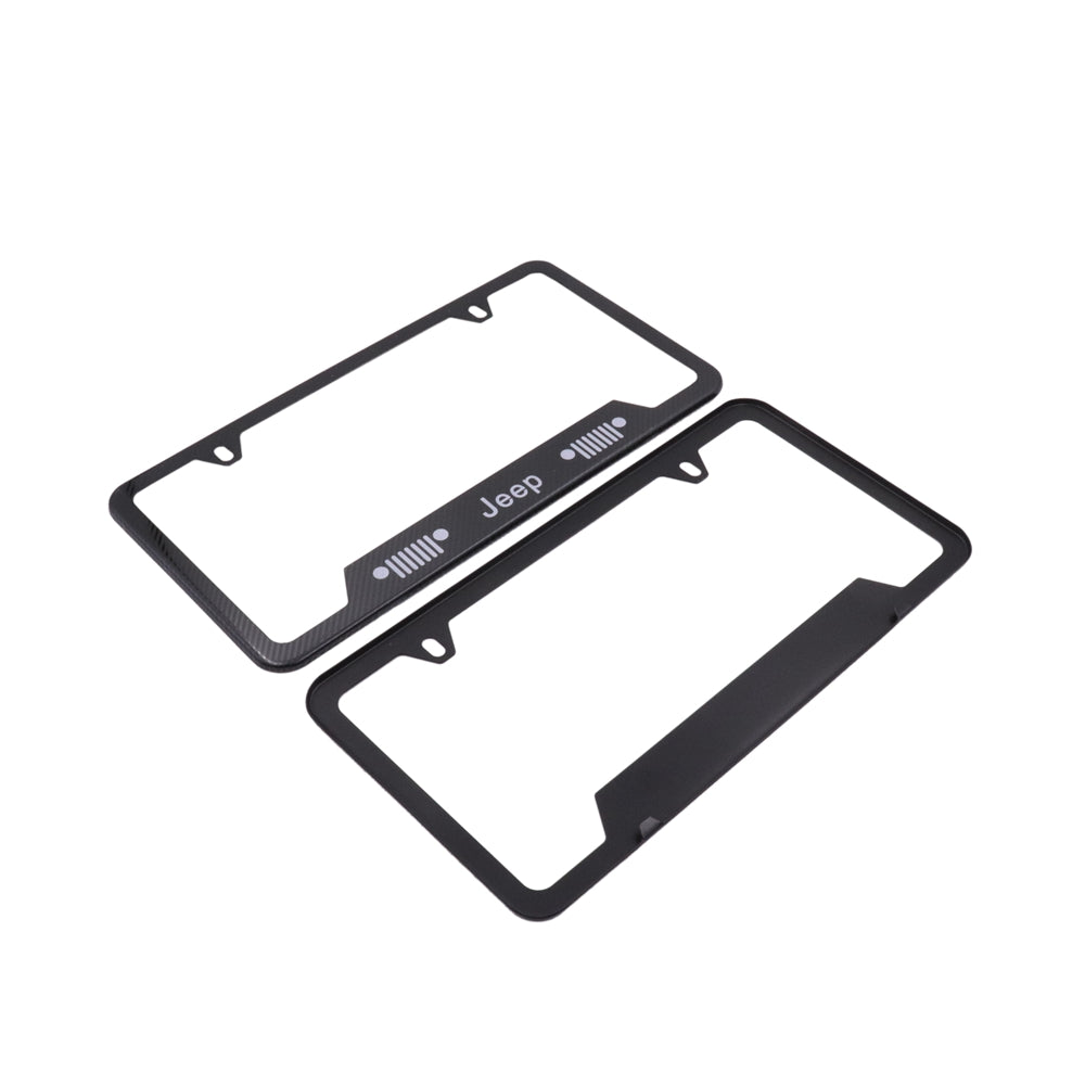 Brand New Universal 1PCS JEEP Metal Carbon Fiber Style License Plate Frame