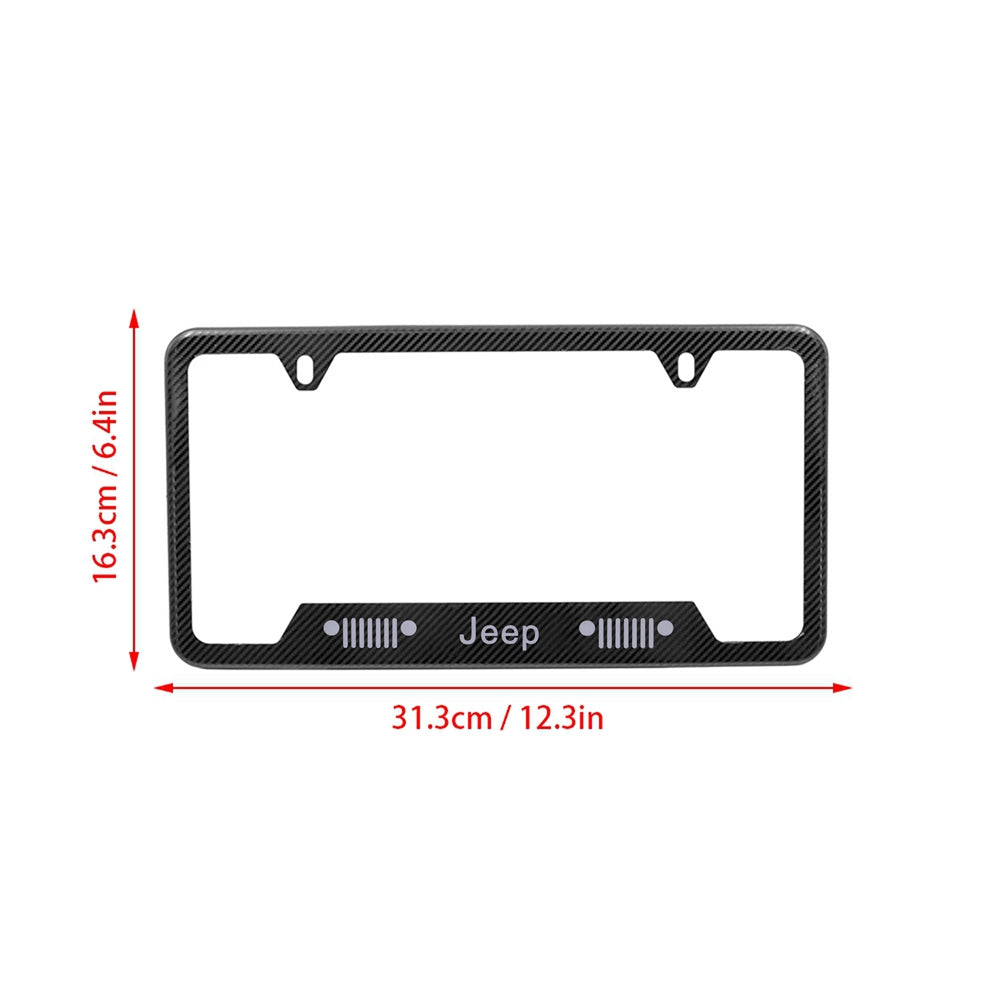 Brand New Universal 1PCS JEEP Metal Carbon Fiber Style License Plate Frame