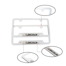 Load image into Gallery viewer, Brand New Universal 2PCS Lincoln Silver Metal License Plate Frame