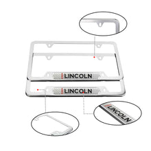 Load image into Gallery viewer, Brand New Universal 2PCS Lincoln Chrome Metal License Plate Frame