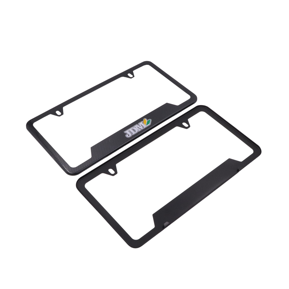 Brand New Universal 1PCS JDM BEGINNER LEAF Metal Carbon Fiber Style License Plate Frame