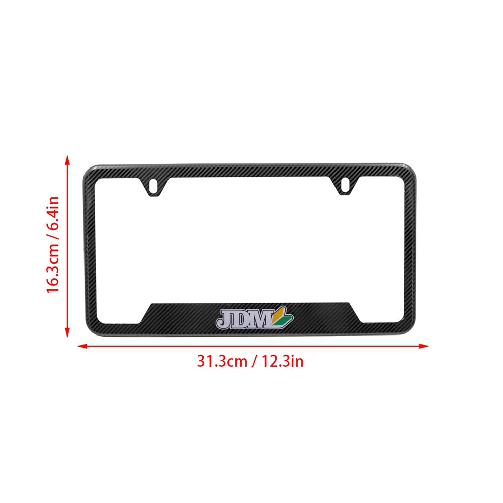 Brand New Universal 1PCS JDM BEGINNER LEAF Metal Carbon Fiber Style License Plate Frame