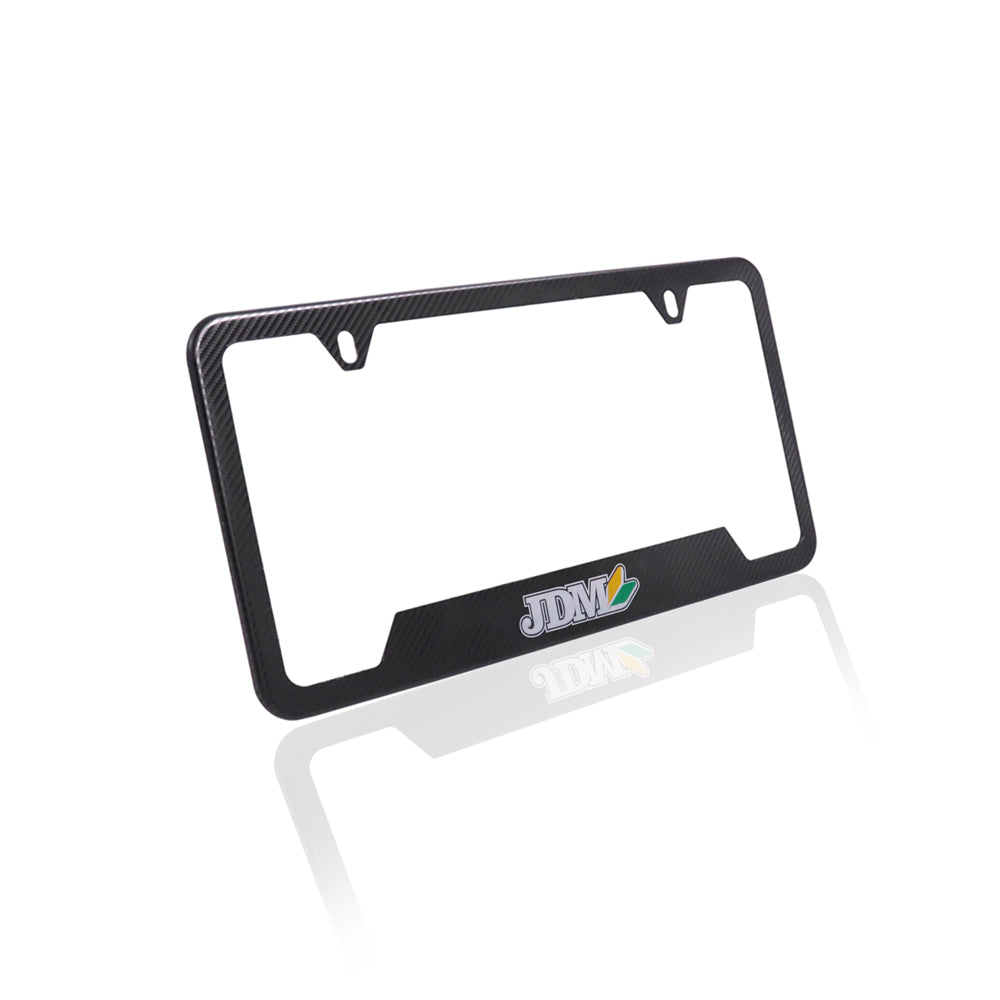 Brand New Universal 1PCS JDM BEGINNER LEAF Metal Carbon Fiber Style License Plate Frame