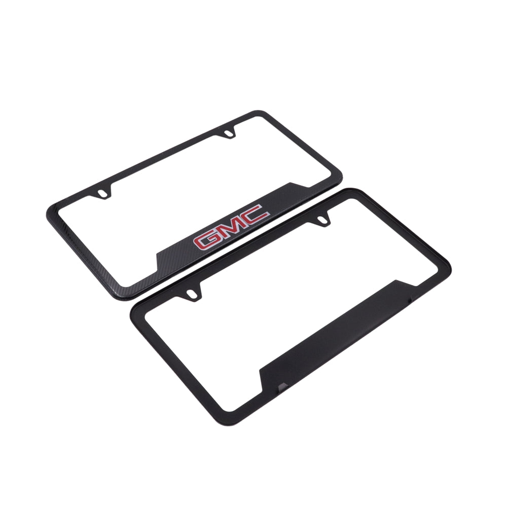 Brand New Universal 2PCS GMC Metal Carbon Fiber Style License Plate Frame