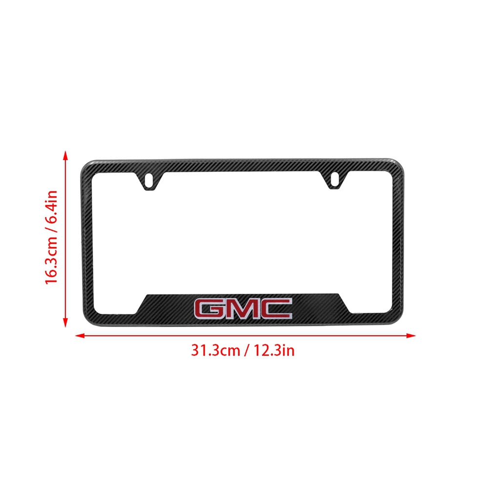 Brand New Universal 2PCS GMC Metal Carbon Fiber Style License Plate Frame