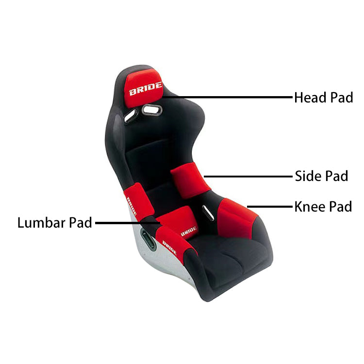 BRAND NEW 1PCS JDM BRIDE Racing Red Tuning Pad For Head Rest Cushion Bucket Seat Racing