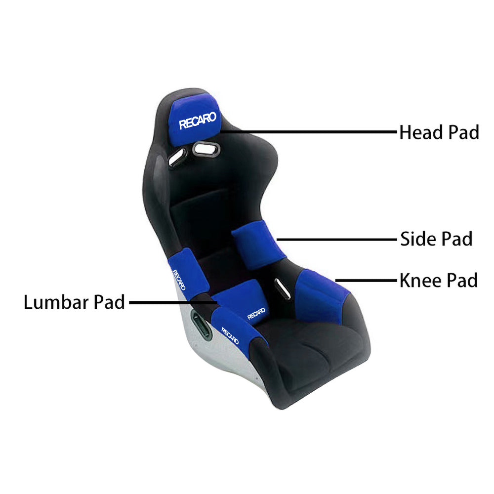 BRAND NEW 1PCS JDM RECARO Racing Blue Tuning Pad For Head Rest Cushion Bucket Seat Racing