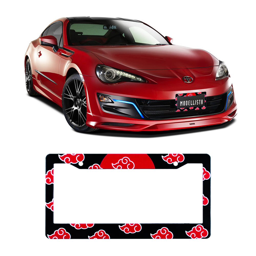 Brand New Universal 1PCS JDM NARUTO AKATSUKI CLOUD ABS Plastic Black License Plate Frame