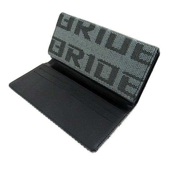 Brand New JDM Bride Racing Women's Ladies Wallet Clutch Trifold Fabric Leather Black Gradation