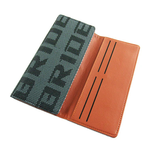 Brand New JDM Bride Racing Women's Ladies Wallet Clutch Trifold Fabric Leather Brown Gradation