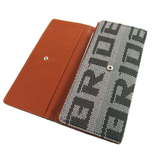 Brand New JDM Bride Racing Women's Ladies Wallet Clutch Trifold Fabric Leather Brown Gradation