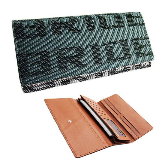 Brand New JDM Bride Racing Women's Ladies Wallet Clutch Trifold Fabric Leather Brown Gradation