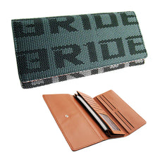 Load image into Gallery viewer, Brand New JDM Bride Racing Women&#39;s Ladies Wallet Clutch Trifold Fabric Leather Brown Gradation