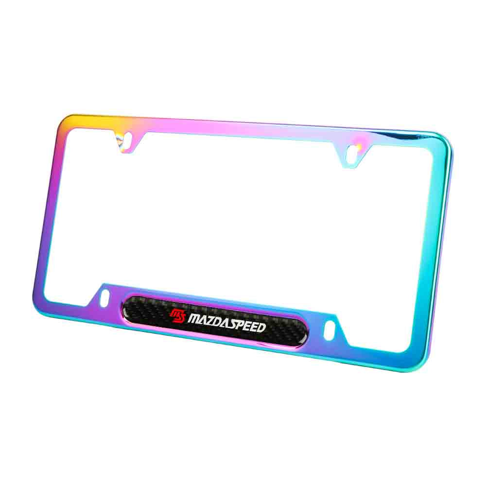 Brand New Universal 1PCS Mazdaspeed Neo Chrome Metal License Plate Frame