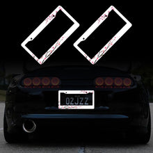 Load image into Gallery viewer, Brand New Universal 2PCS Sakura JDM Flower ABS Plastic White License Plate Frame