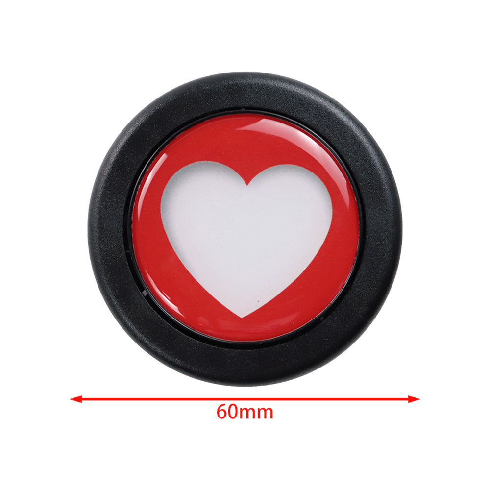 Brand New Universal Red Heart Shape Car Horn Button Black Steering Wheel Center Cap