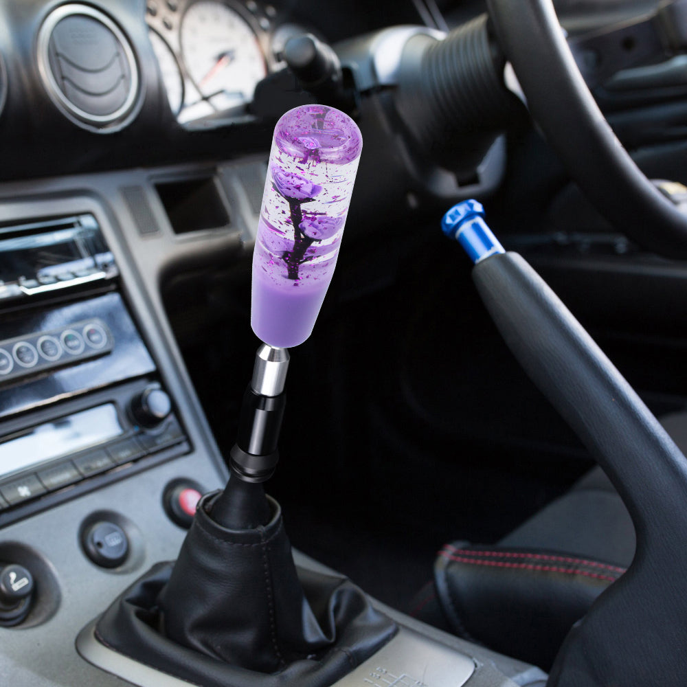 Brand New Glitter Purple Rose Flower Stick Shift Knob Automatic Gear Shifter