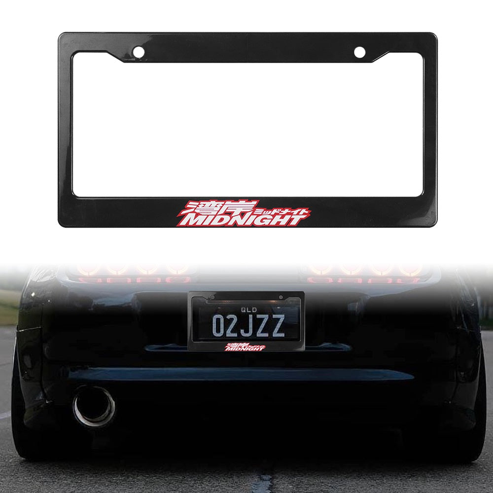 Brand New Universal 1PCS JDM MIDNIGHT ABS Plastic Black License Plate Frame