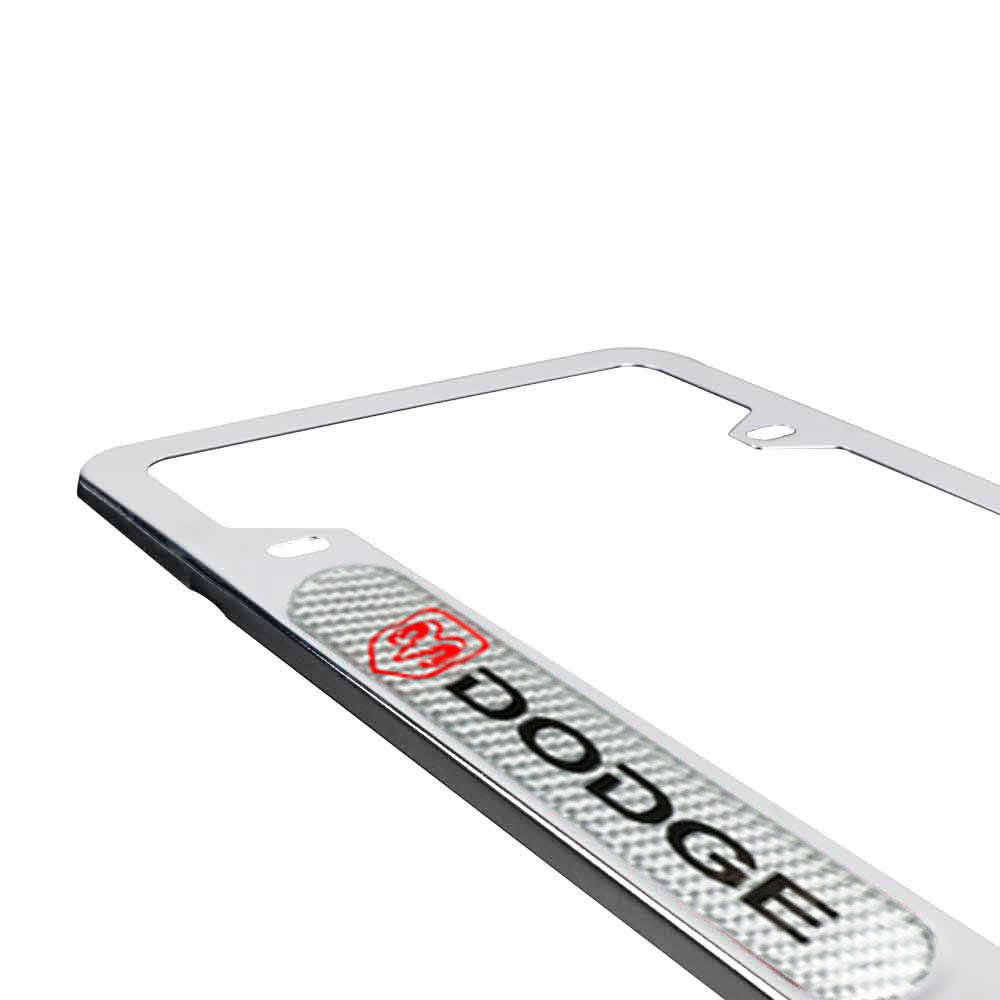 Brand New Universal 1PCS DODGE Chrome Metal License Plate Frame