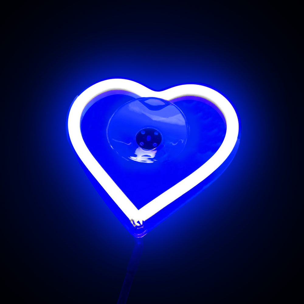 BRAND NEW UNIVERSAL LOVE HEART BLUE LED Neon Flash Light Car Window Glow Electric Remote Control Lamp