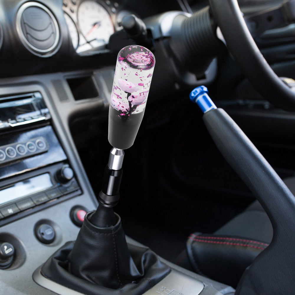 Brand New Glitter Light Pink Rose Flower Stick Shift Knob Automatic Gear Shifter