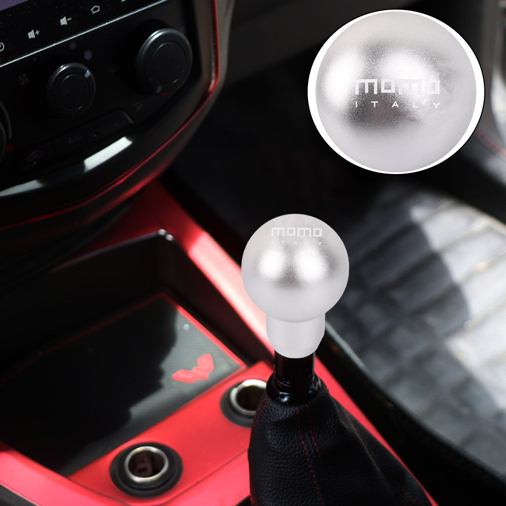 BRAND NEW UNIVERSAL MOMO Racing Universal Silver Aluminum Round Shift Knob Lever Knob M8 M10 M12