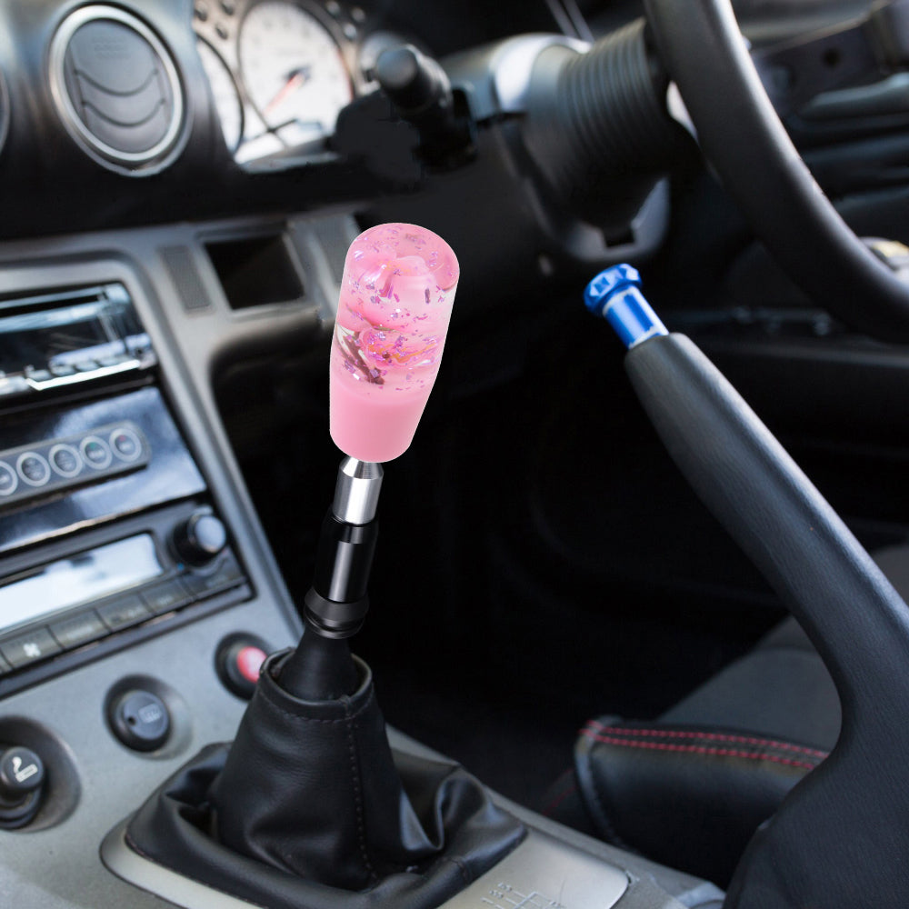 Brand New Glitter Pink Rose Flower Stick Shift Knob Automatic Gear Shifter