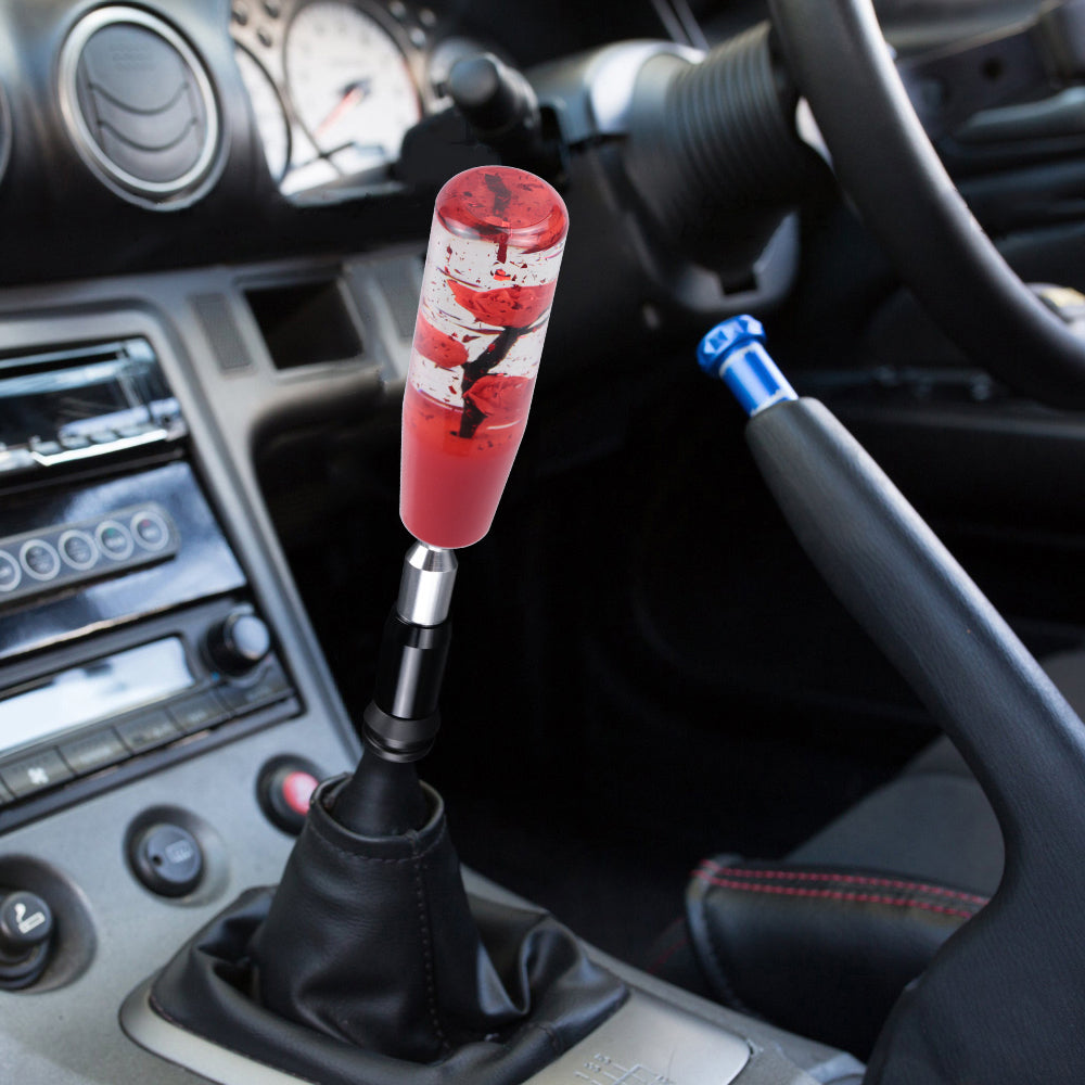 Brand New Glitter Red Rose Flower Stick Shift Knob Automatic Gear Shifter