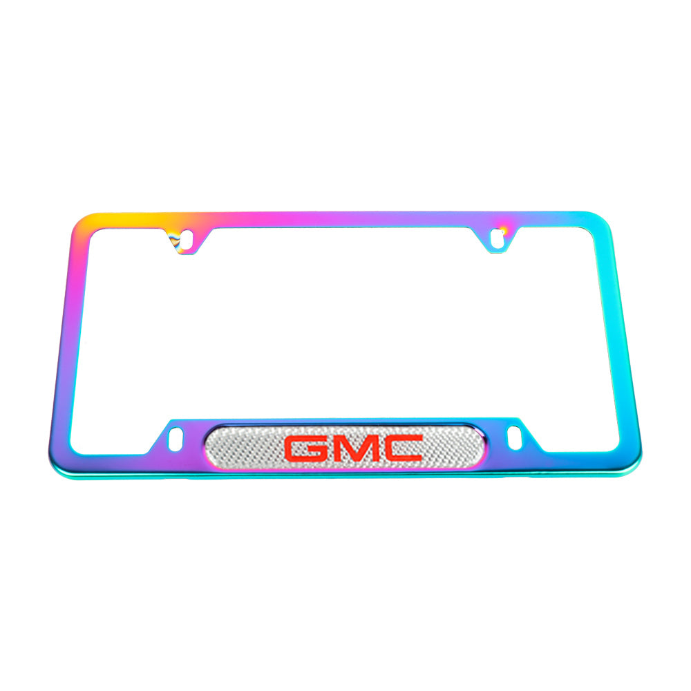 Brand New Universal 1PCS GMC Neo Chrome Metal License Plate Frame