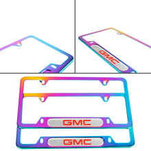 Load image into Gallery viewer, Brand New Universal 2PCS GMC Neo Chrome Metal License Plate Frame