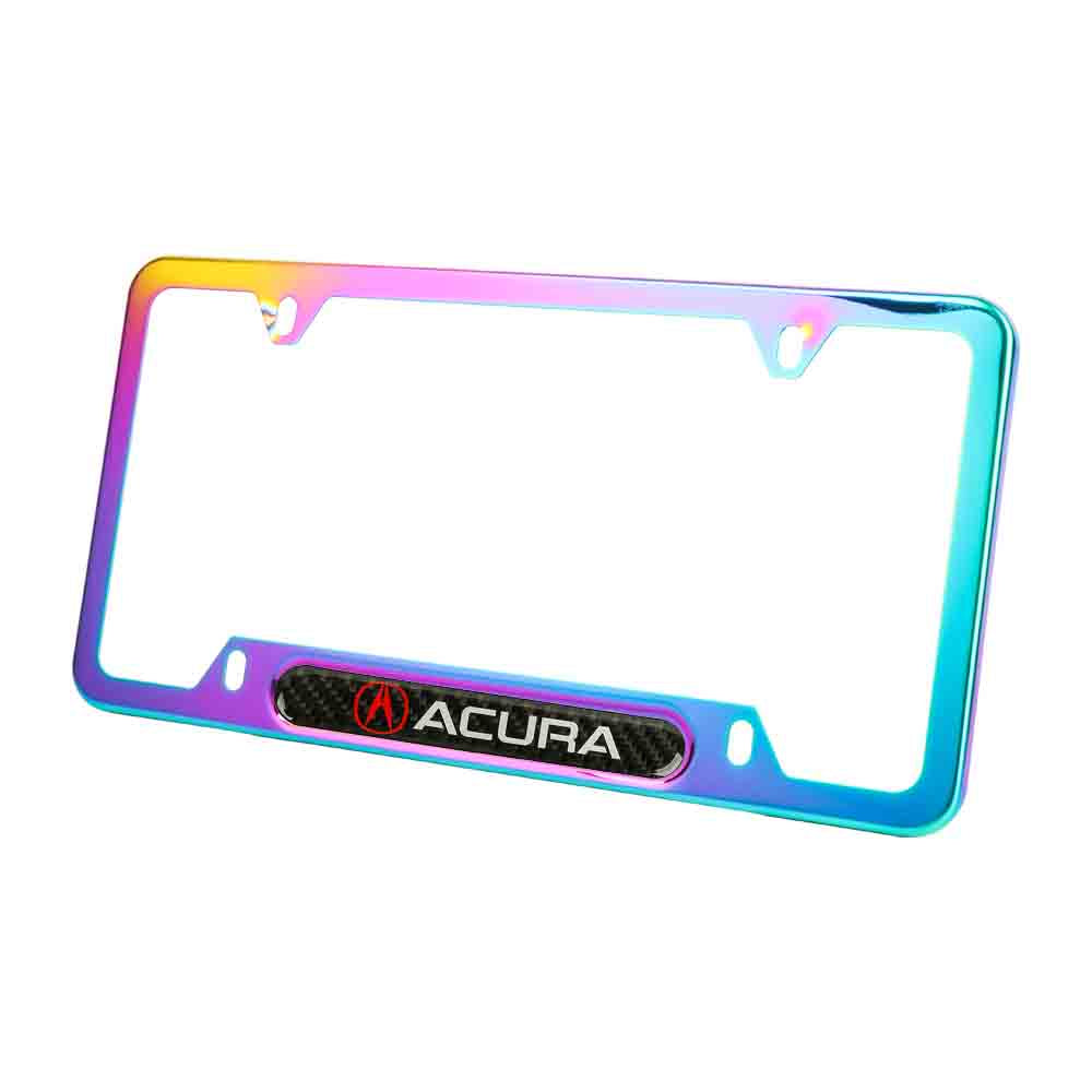 Brand New Universal 2PCS Acura Neo Chrome Metal License Plate Frame