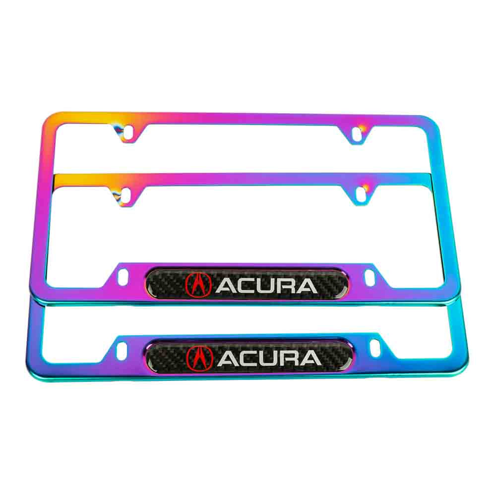 Brand New Universal 2PCS Acura Neo Chrome Metal License Plate Frame