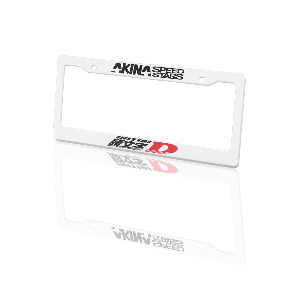 Brand New Universal 1PCS JDM INITIAL D AKINA SPEEDSTAR ABS Plastic White License Plate Frame