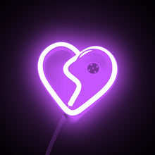 Load image into Gallery viewer, BRAND NEW UNIVERSAL BROKEN LOVE HEART PURPLE LED Neon Flash Light Car Window Glow Electric Remote Control Lamp