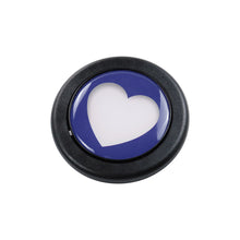 Load image into Gallery viewer, Brand New Universal Blue Heart Shape Car Horn Button Black Steering Wheel Center Cap