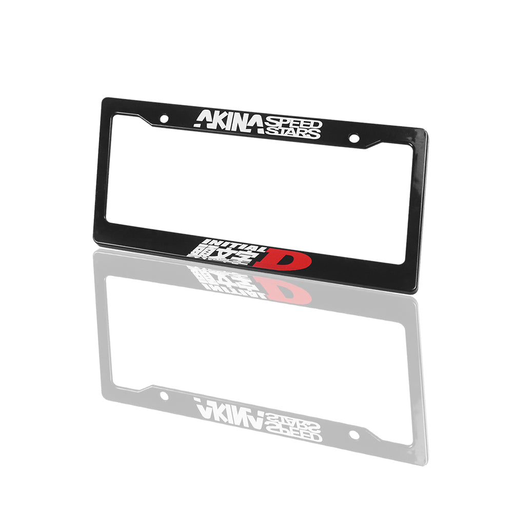 Brand New Universal 1PCS JDM INITIAL D AKINA SPEEDSTAR ABS Plastic Black License Plate Frame