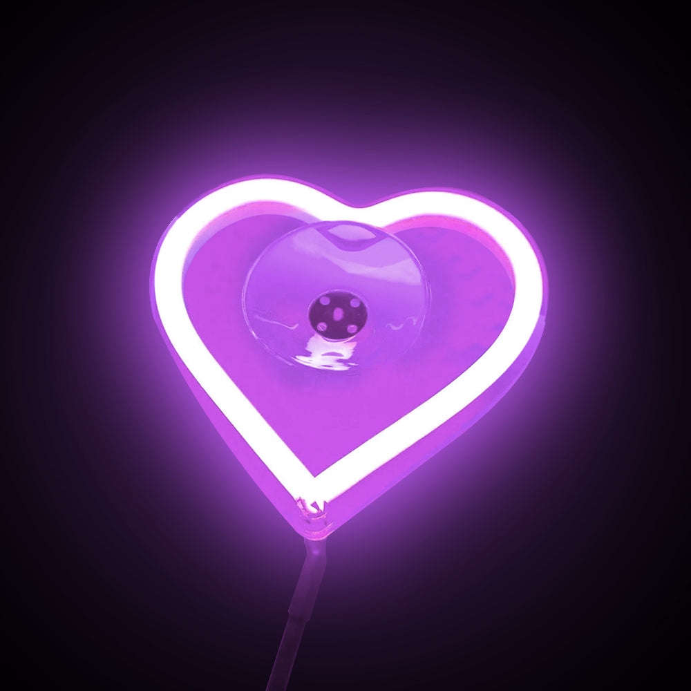 BRAND NEW UNIVERSAL LOVE HEART PURPLE LED Neon Flash Light Car Window Glow Electric Remote Control Lamp