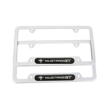 Load image into Gallery viewer, Brand New Universal 2PCS Ford Mustang GT Silver Metal License Plate Frame