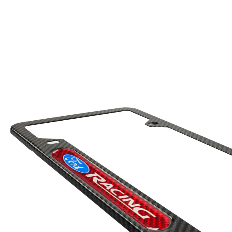 Brand New Universal 1PCS Ford Racing Carbon Fiber Look Metal License Plate Frame